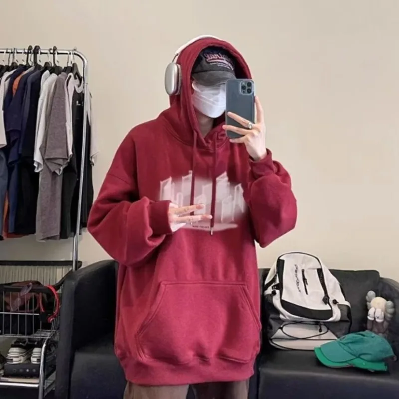 Men Warm Hoody Men'S Oversize Hoodies Korean Man Clothing Y2K Retro Hip-hop Gothic Punk Style Women Long Sleeves Japan Harajuku