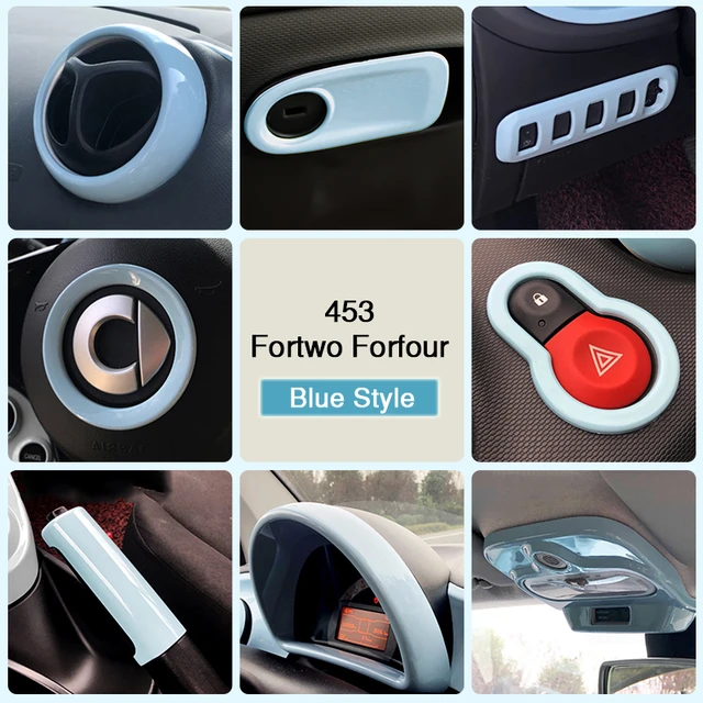 Steering Wheel Center Emblem Frame Sticker Cover Ring For Smart 453 Fo