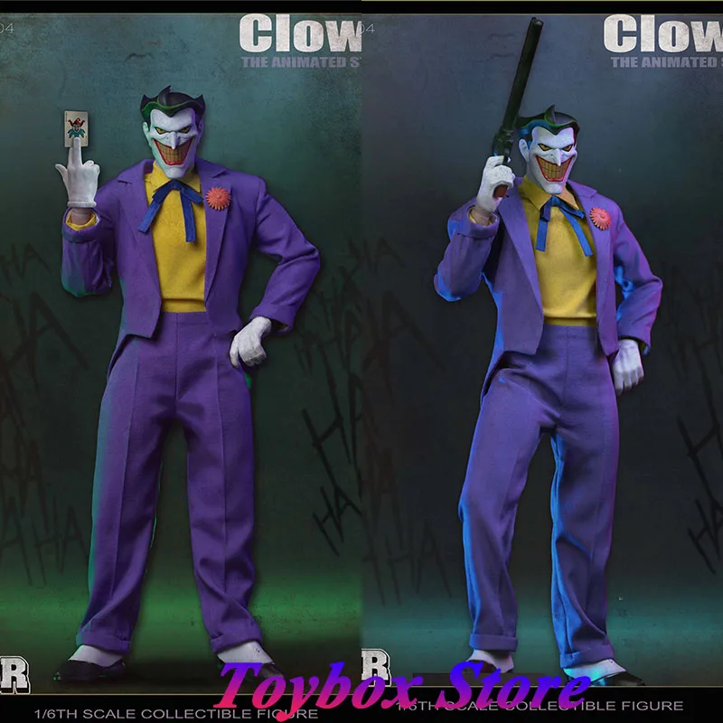 

SSRTOYS SSC004 1/6 Collectible Anime Joker Movable Action Figure DC Villain Clown Mini Simulation 12" Full Set Soldier Toys