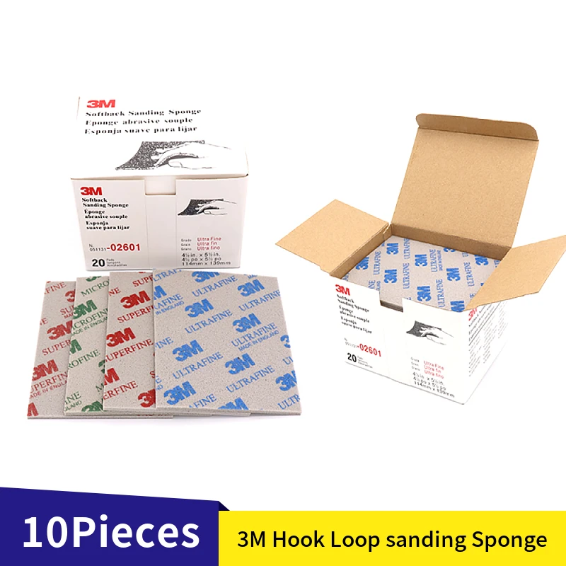 

10 Pcs 115*140mm Softback Sanding Sponge Disc Foam Sandpaper Wet Dry Abrasive Super Micro Fine 500-1200 Grit For Polishing