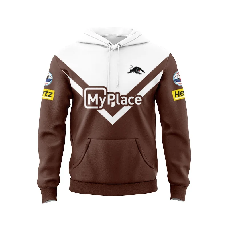 men's hooded rugby shirt, Penis Panther ANZAC hooded, home and away/legion/patchwork/training uniform, high-quality hooded