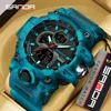 SANDA 6198 Watch Fashion Trend Dual Screen Multi functional Outdoor Sports Multi functional Waterproof Electronic Men's Watch 2