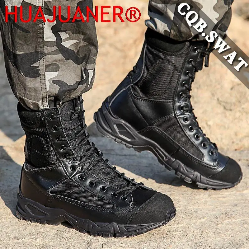 Nieuwe Sport Leger Mannen Combat Tactische Laarzen Outdoor Wandelen Woestijn Lederen Enkellaarzen Militaire Mannelijke Combat Schoenen Botas Hombre