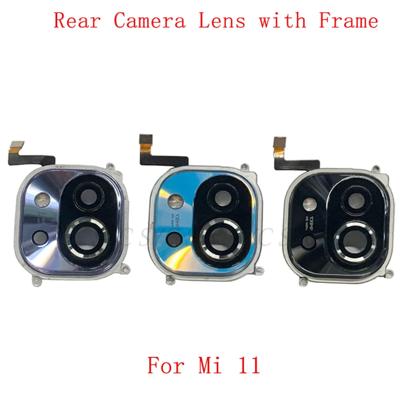 Back Rear Camera Lens Glass with Frame Holder For Xiaomi Mi 11 Camera