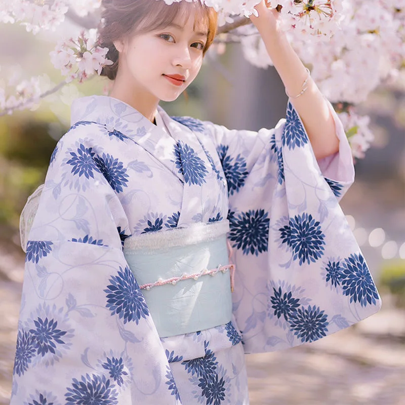 

Women's Japan Style Tranditional Kimono Flower Printed Adult Festival Streetwear Asian Kimono Stage/Photo Shooting Wear