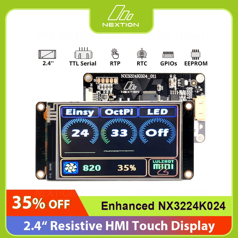 Digitalkey Nextion NX3224T024 Display 2,4 inch HMI Smart USART UART Seriële Module Touch Panel TFT LCD voor Raspberry Pi en Arduino Kit