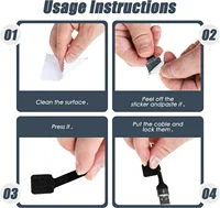 Reusable Cable Ties Fastening Wire Organizer Cord Rope Holder Self Adhesive Adjustable Cord Organizer Straps Desk Management 2
