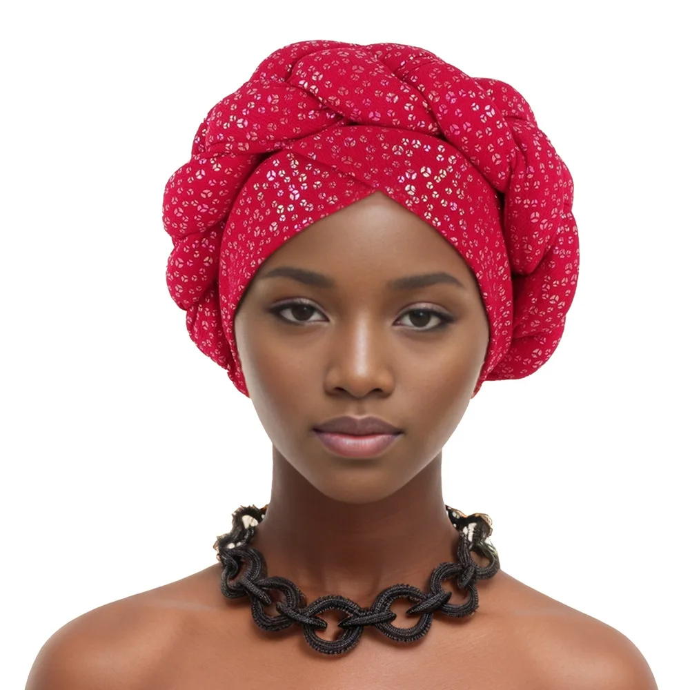 Treccia abbronzante Cappellini turbante africano per le donne