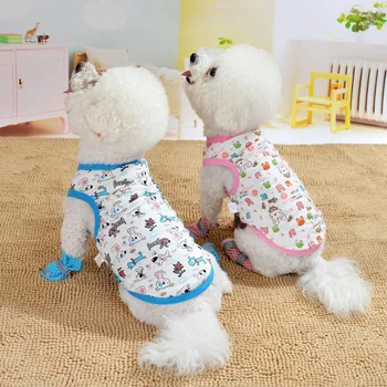 Cotton Vest Dogs Clothes For Small Dogs Chihuahua Clothes Summer Animals Cartoon Vest Dog T-Shirt For Small Dog Medium Yorkshire 4