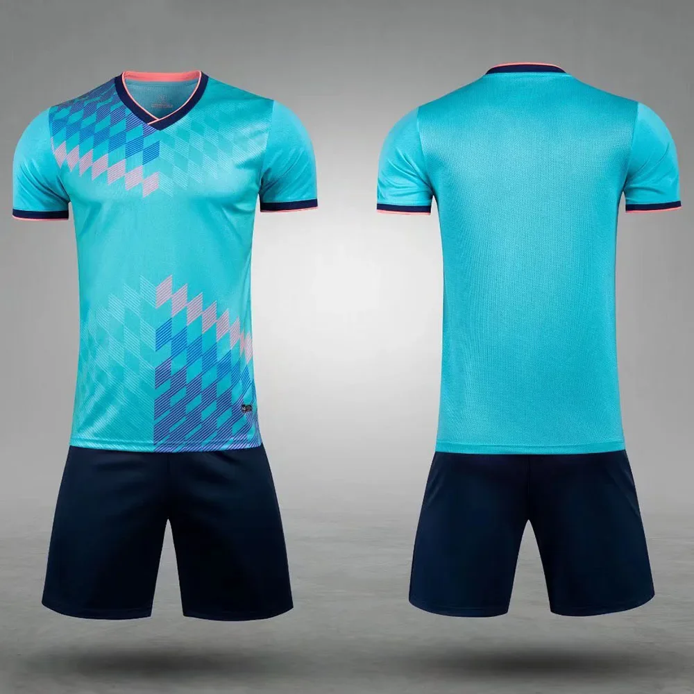 22/23 Custom Soccer Jersey Set for Men Kids Quick Drying Breathable Man Children 2 Piece Team Club Training Football Uniform Set
