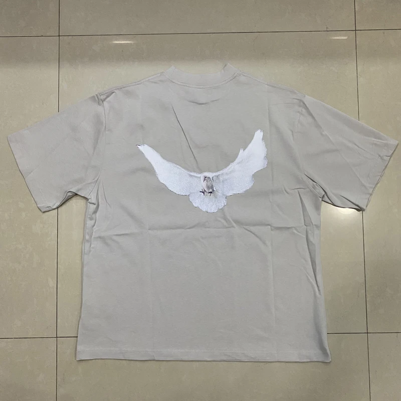 Real Photo High Quality Peace Dove Print Kanye West T-shirts
