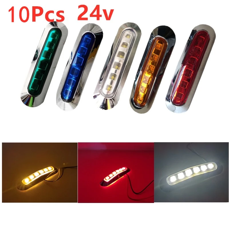 

Боковые габаритные огни для грузовика, 10 шт., 6 цветов, габаритные огни, габаритные огни, 12 В, 24 В, внешние фонари для грузовика, прицепа, автофургона