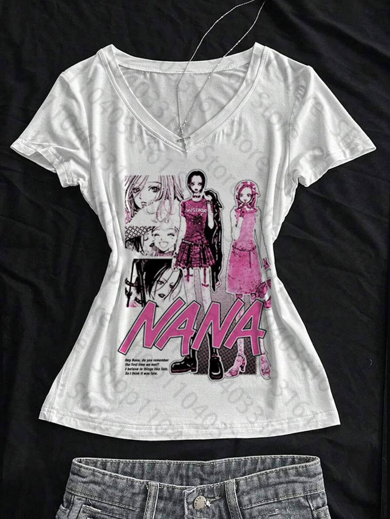 Vintage Women Fashion Punk Emo Girls 2000s Top Aesthetics Letter Print Cute Baby Tees Streetwear Short Sleeve Y2k Style Crop Top 2