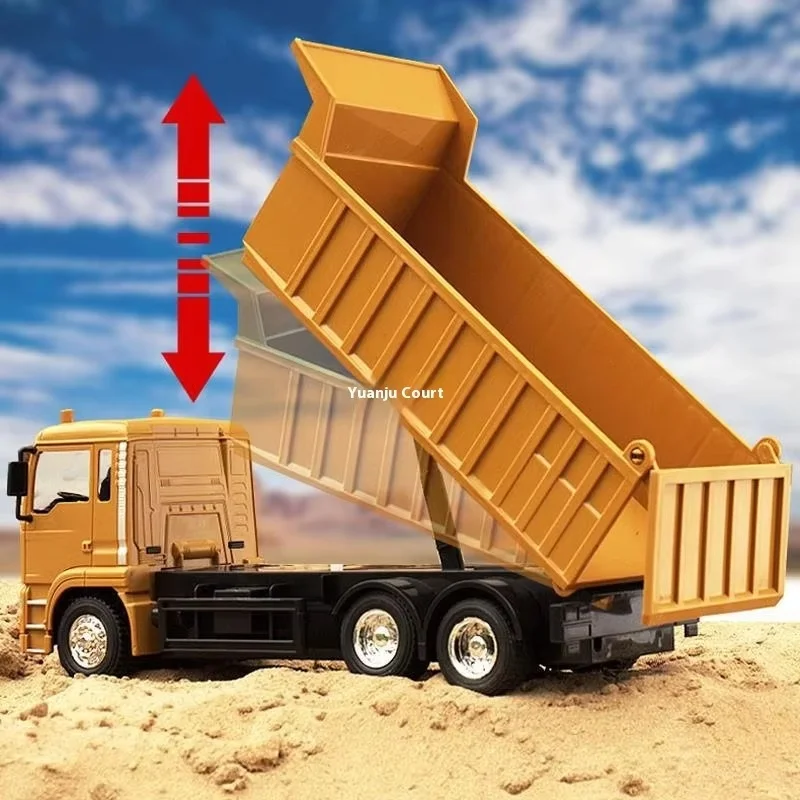 New In Stock Black Remote-Controlled Dump Truc Large Alloy Rc Dump Truck Engineering Truck Boy Outdoor Toy Birthday Gift 5