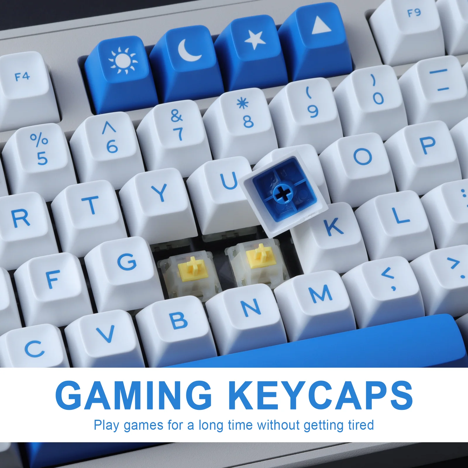 Gmk Cinza Branco Azul Keycap 173 Teclas Abs Keycaps SA Perfil Duplo Tiro Personalizado Gmk Keycaps para Teclado Mecânico - Imagem 4