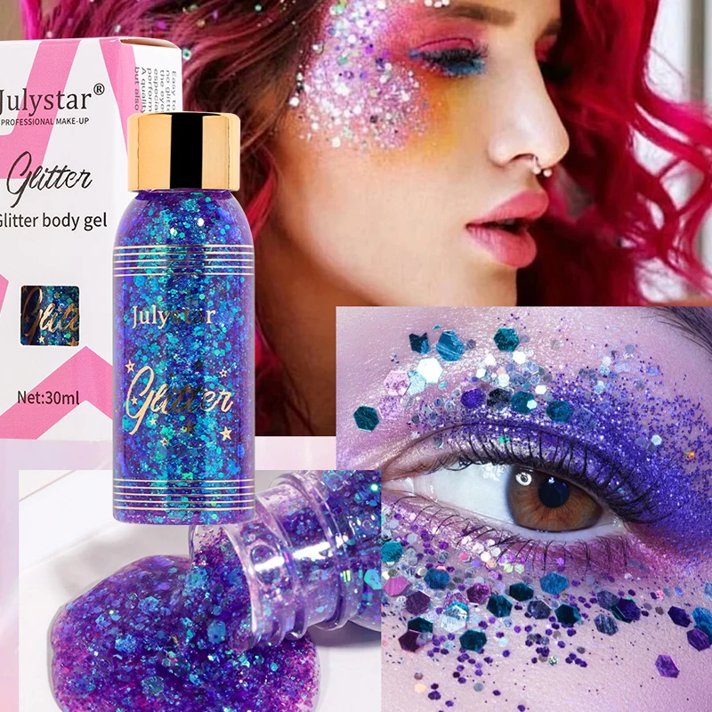 Multifunctional Eye Glitter Nail Hair Body Face Glitter Gel Art Flash Sequins Festival Stage Glitter Liquid Eyeshadow Decoration 2