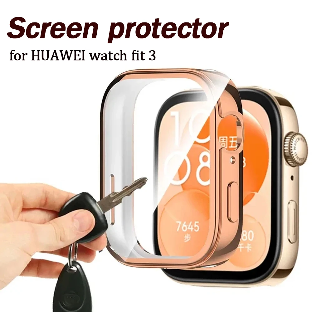 

Чехол для Huawei Watch Fit 3, защита экрана, аксессуары для умных часов, ТПУ полноразмерный бампер с рамкой, защитный чехол для Galaxy Fit3