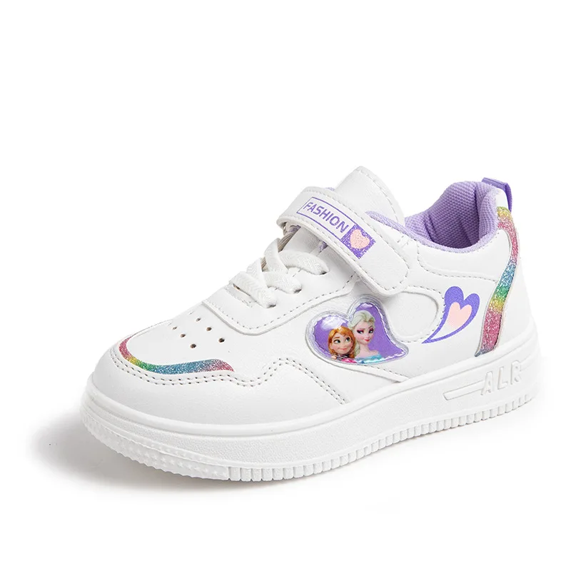 Disney Kids Sneakers Ragazze Scarpe Casual Autunno Nuove Ragazze Congelate Pu Comode Scarpe Da Corsa Per Bambini Big Princess Elsa Sneakers