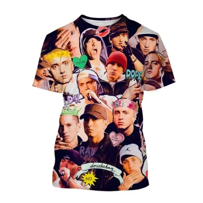 Eminem 3D Print Short Sleeve Hip Hop T Shirt