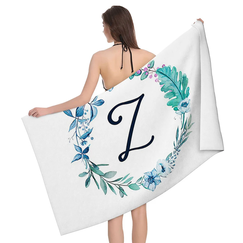 Home bath towels for the body towels bathroom letters and flower quick drying microfiber beach towel man and women large sports