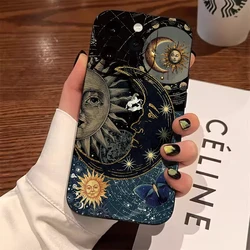 Aesthetic Sun & Moon Design Soft Phone Case - iPhone 12 Mini (Black - YYDSM2348)