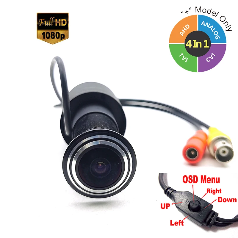 2Mp Door Eye Hole Cctv Ahd/Tvi/Cvi/Cvbs 4 In 1 Videocamera Spioncino Imx307 Starlight 0.0001Lux Osd Menu Wide Angle Viewer Cam