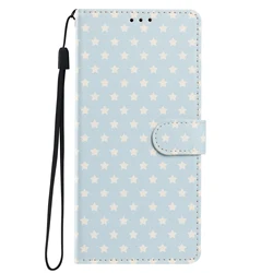 Star Leather Flip Cover Phone Case for Samsung A35 (SKY BLUE)