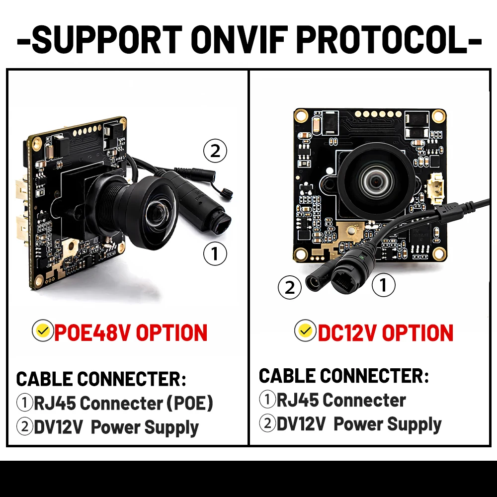 4K IP Camera Module 8MP 30FPS Webcam Board HD No Distortion Lens Human Motion Detection Onvif RTSP Security Protection For Drone 5