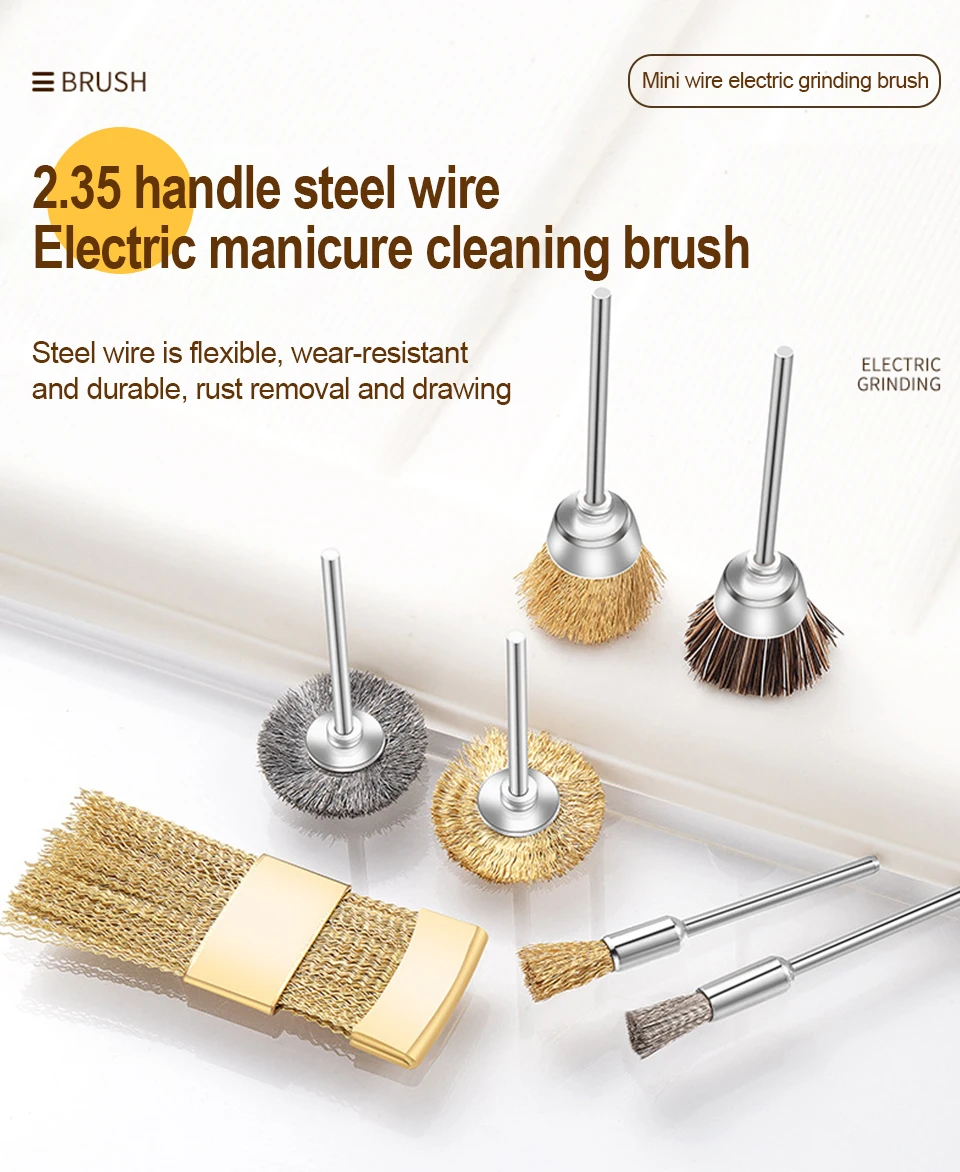 Description Picture 2 of item1PC Nail Drill Bit Cleaning Brush Portable Electric Manicure Drills Copper Wire Drill Brusher For Manicure Burr Bits Cleaner