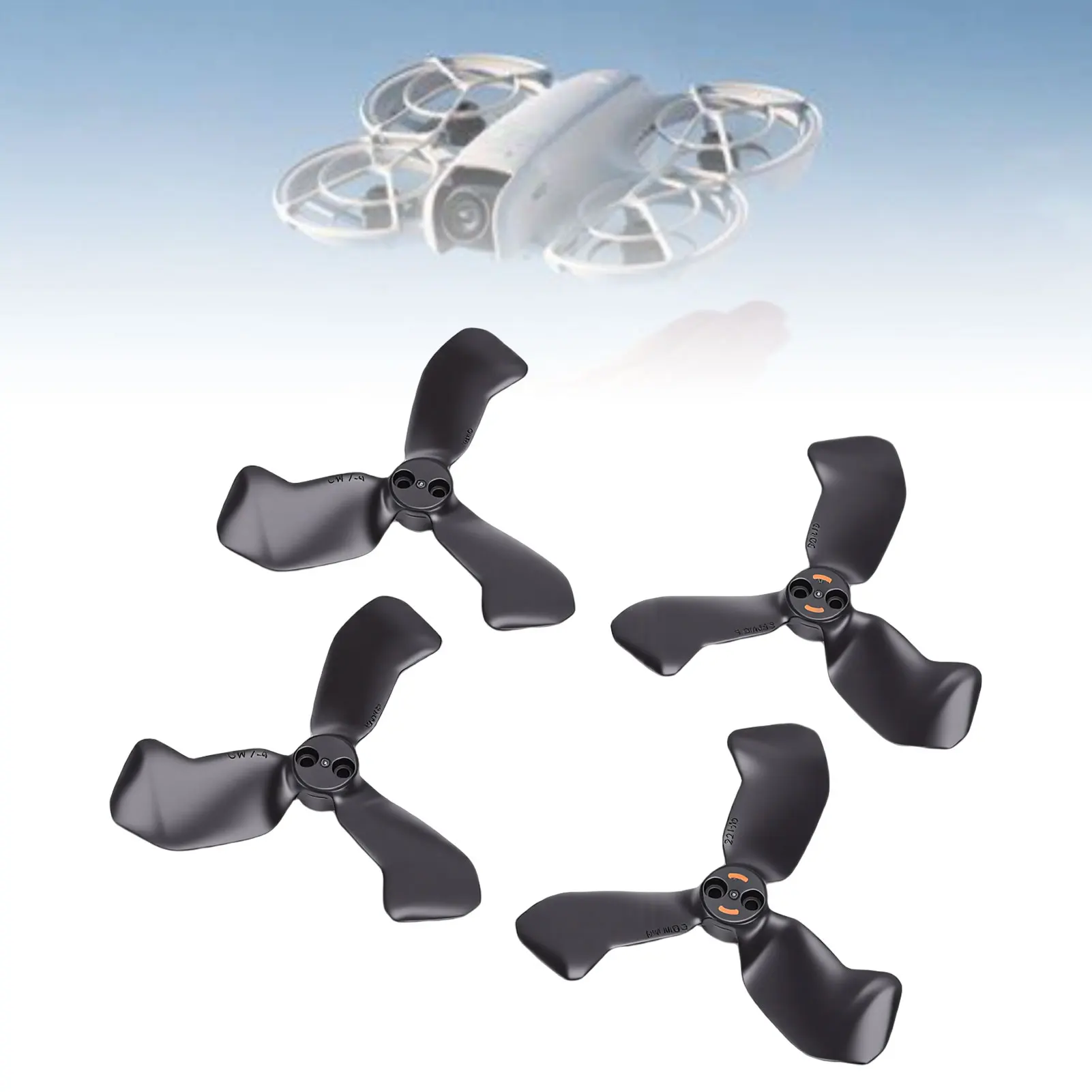 4PCS 3 베인 프로펠러 DJI NEO 2 드론 PC용 저소음 드론 교체용 패들 경량 확장 비행시간 연장