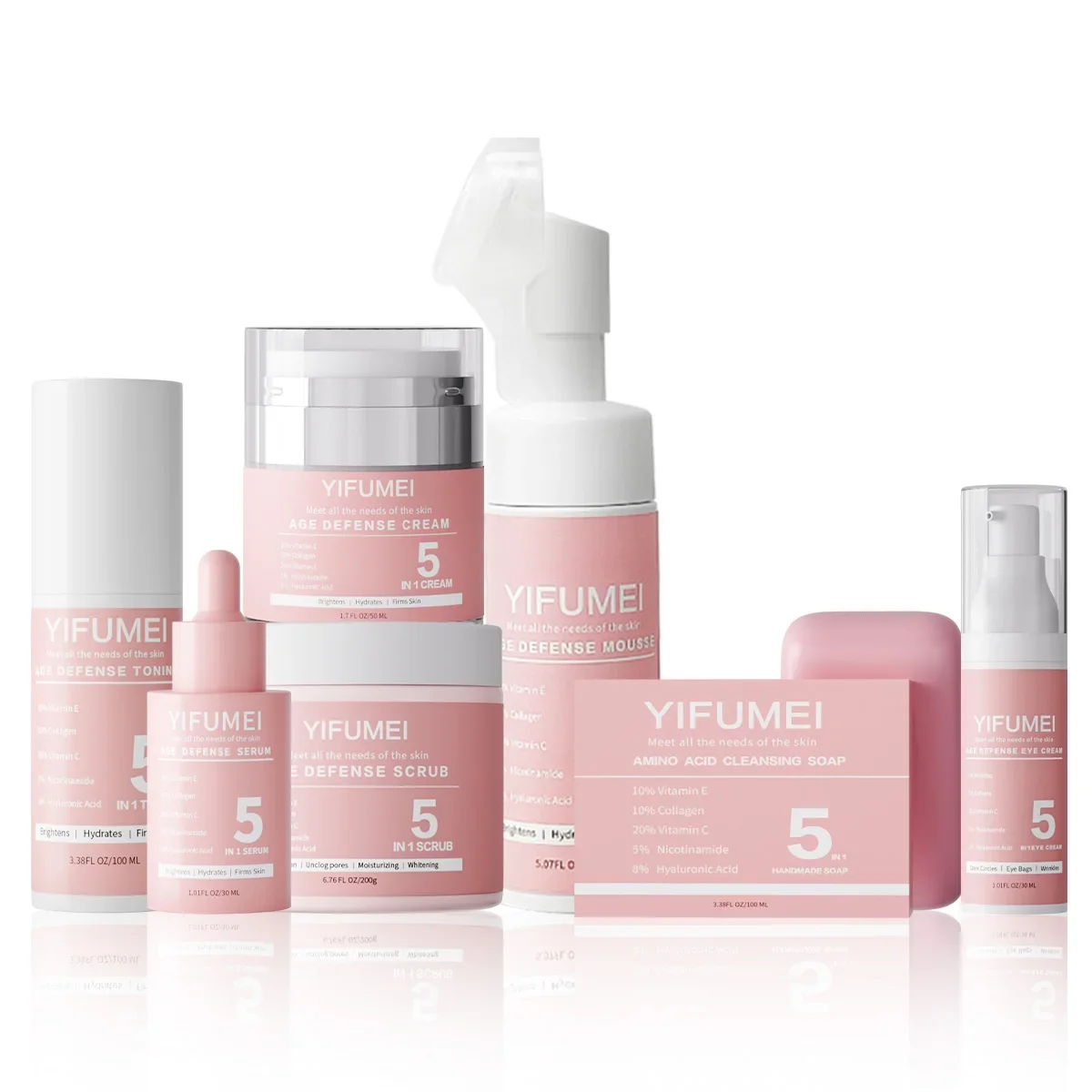 5 IN 1 Face Kit Dry Normal Combination Skin Moisturizing Day Night Care Christmas New Year Gift