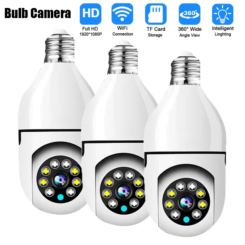 

Bulb Camera 2.4G Wifi Surveillance Camera 1MP Cam Night Vision Full Color Automatic Human Tracking Video Security Monitor Camera