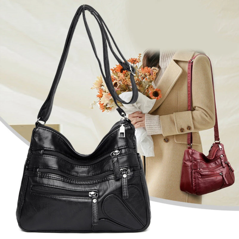 Soft Leather Luxury Shoulder Bag Purses Women Handbags Designer Multi