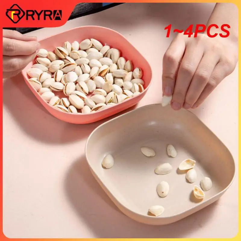1 ~ 4 Pezzi Piatto Di Frutta Secca Piatto Snack Paglia Di Grano ++ Materiale Alimentare Piatto Di Ossa Di Spiedo Piatto Di Snack Per Uso Domestico Pia