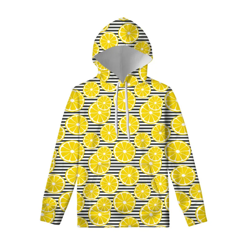 

Lemon 3D Printed Fruit Hoodie Men Clothes Cool Cartoon Kids Hoody Long Sleeve Pullover Swearshirt Tops Street Casual Hoodies