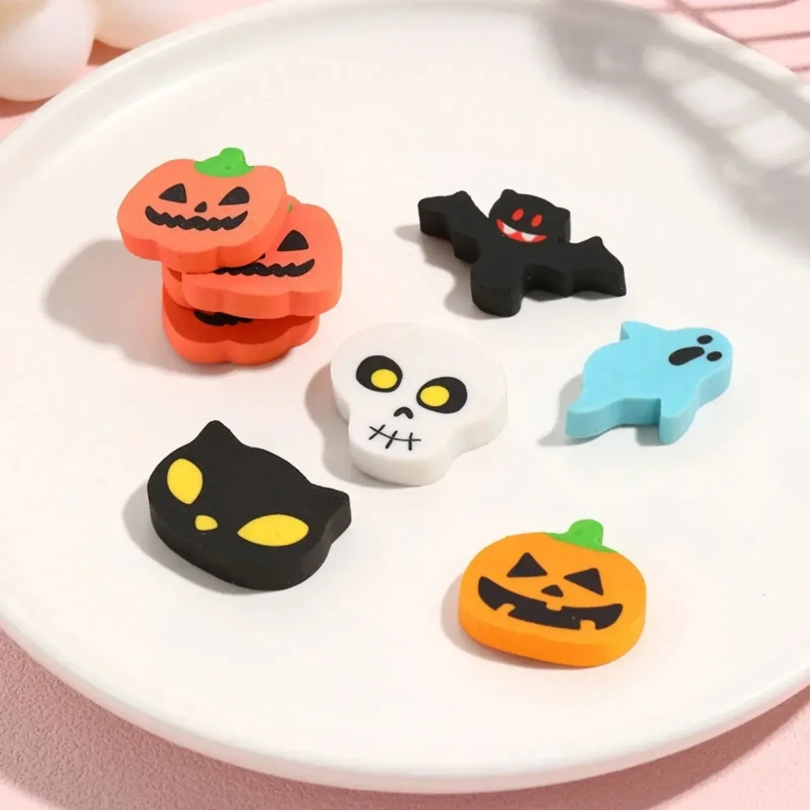 Halloween Eraser Creative Mini Cartoon Bat Skull 5pcs For Pencil Eraser