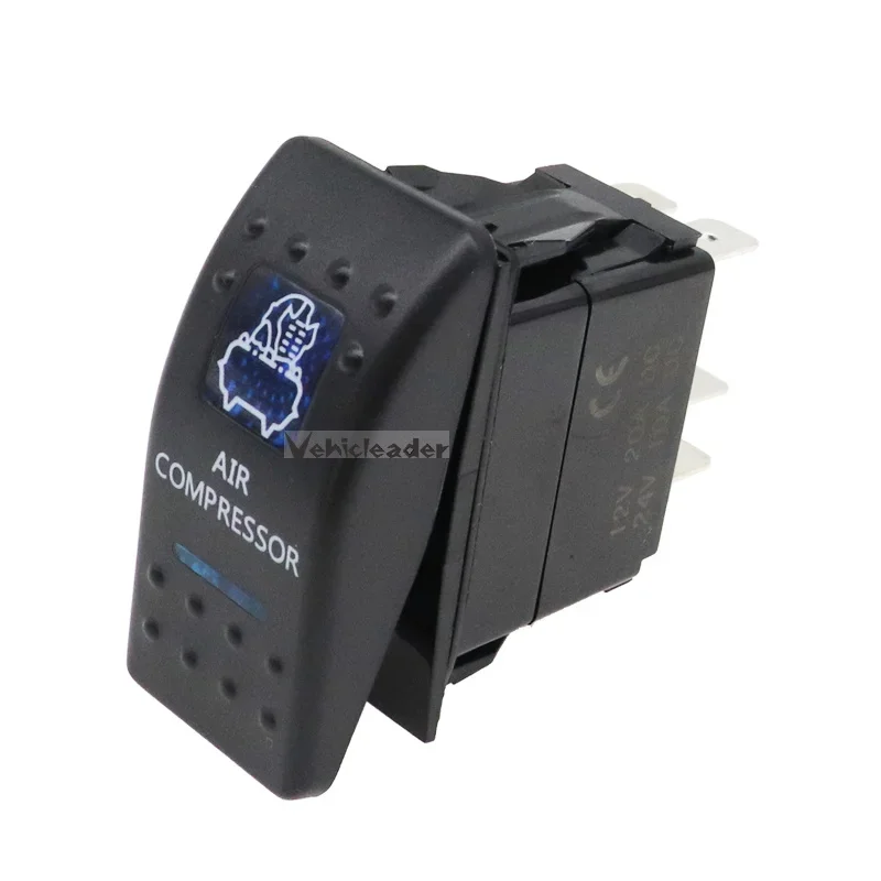 Waterproof Dual Blue LED Rocker Switch for Vehicle and Marine Use