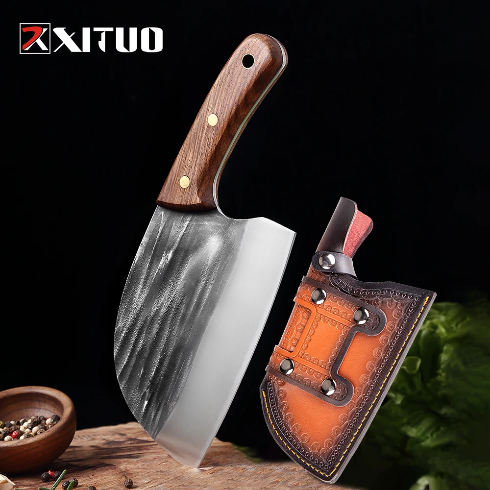 XITUO 6 Inch Handmade Knife Highcarbon Clad Steel Super Butcher