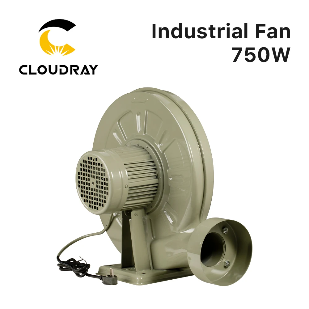 Cloudray CO2 레이저 조각 절단기용 원심 배기 팬, 중압 저소음 송풍기, 220V, 750W