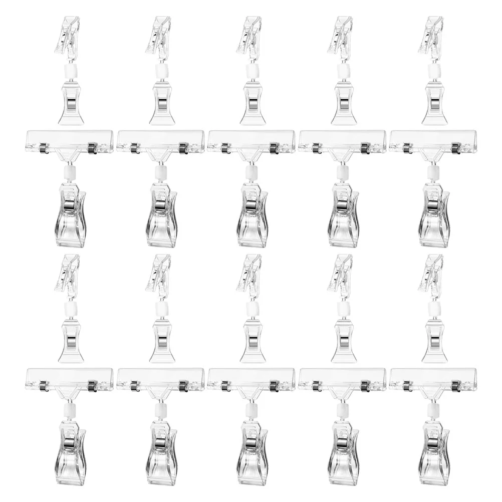Sign Clips Sign Holders Clear Displaying Clips Price Sign Holders For Stores Flat Mouth Clip Price Tag Promotional Clip