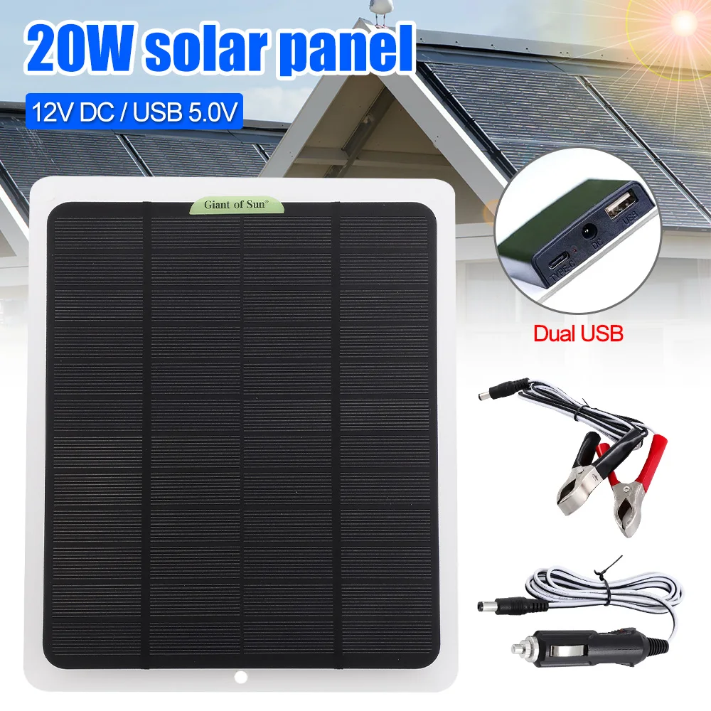 

20W Solar Panel Hochleistungs-Solarpanel + 12V lead acid battery Easy and Convenient Household Power Supply солнечная панель