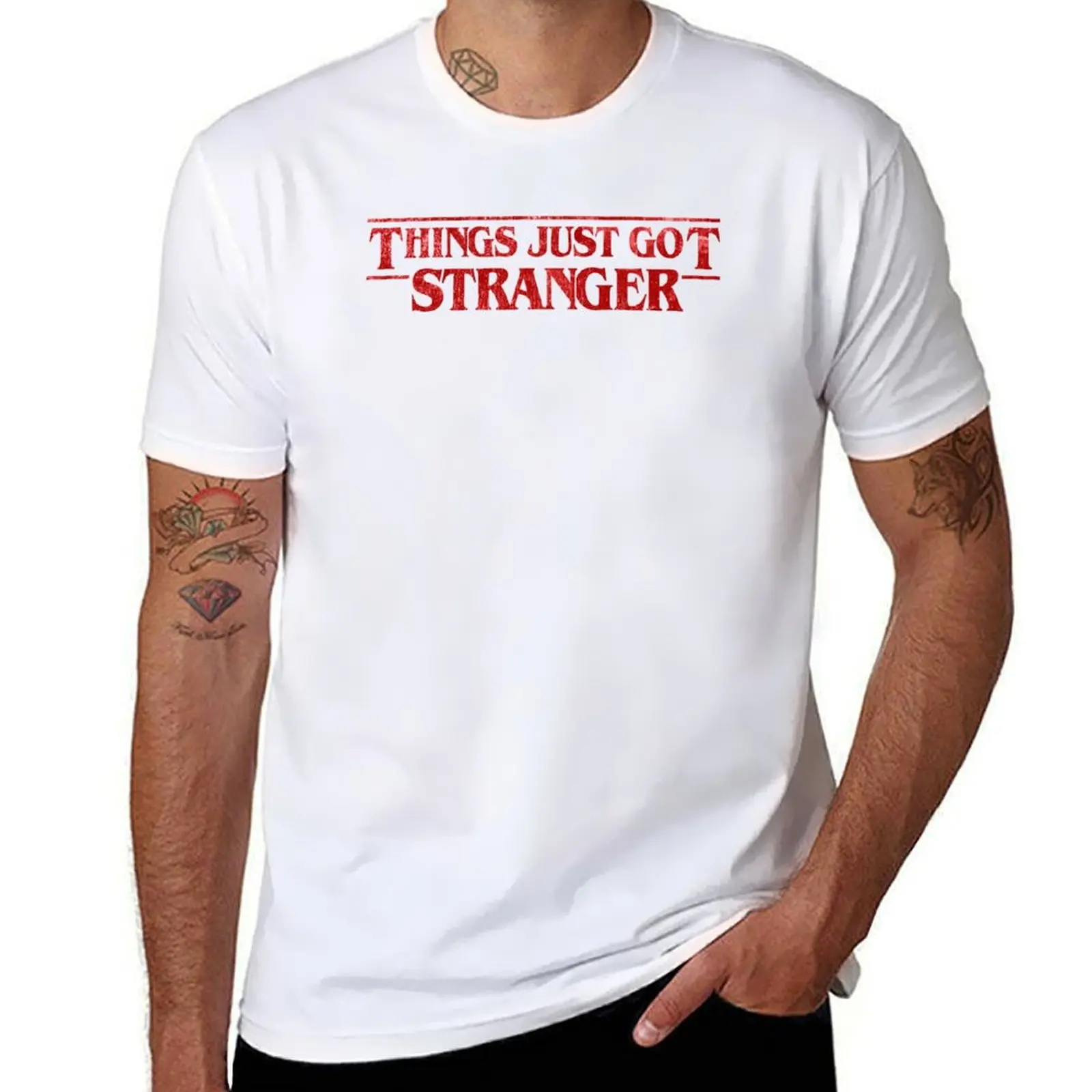 thumbnail image 1 of Camiseta Things Just Got Stranger: diseña tu propia camiseta de entrenamiento de gran tamaño para hombre, 1 of 5