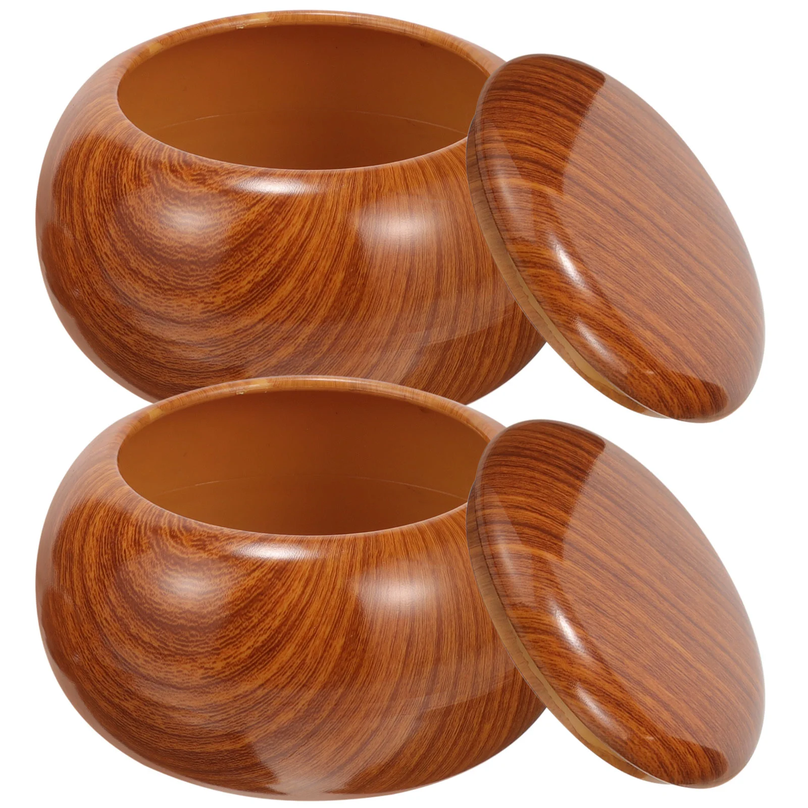 Go Chess Pieces Pot Plastic Chess Box Professional Go Bowl Wooden Style Pieces Storage Pot Game Games 2Pcs