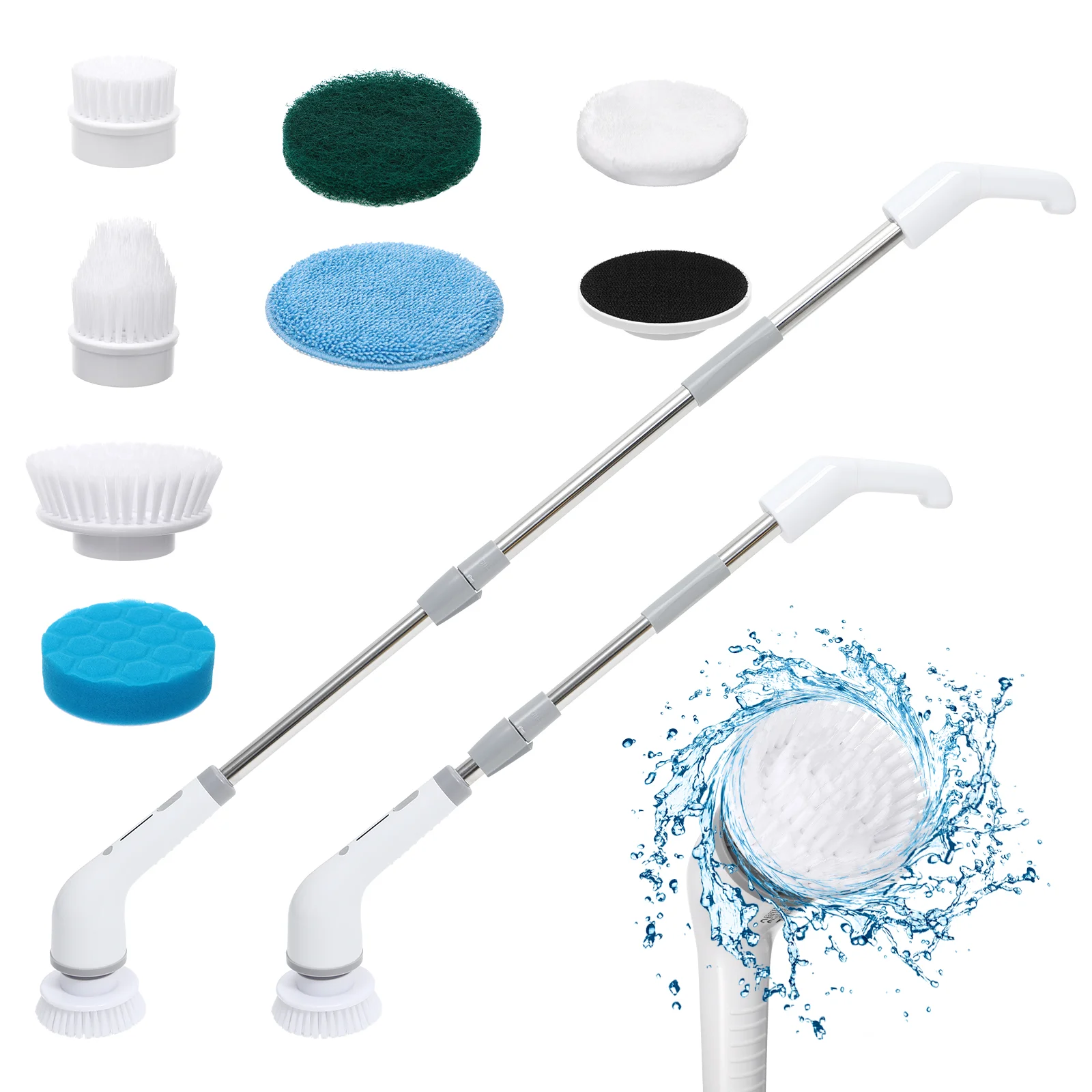 

8 In Cleaning Brush Shower Cleaner Electric Scrub Mop For Tile Floors Abs Scrubber Bathroom Mops