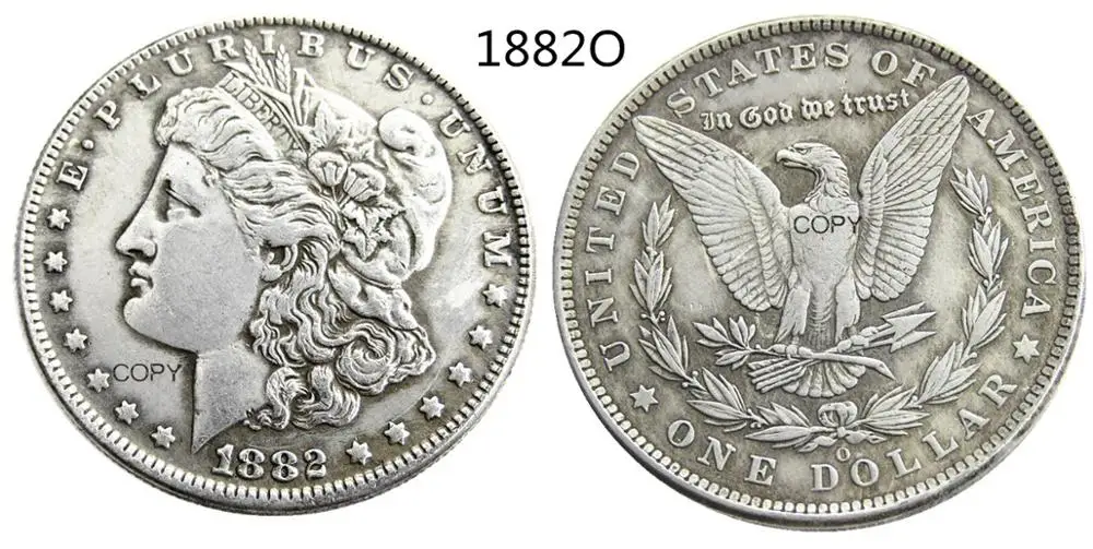 

США 1882-O Морган доллар Посеребренная КОПИЯ монета