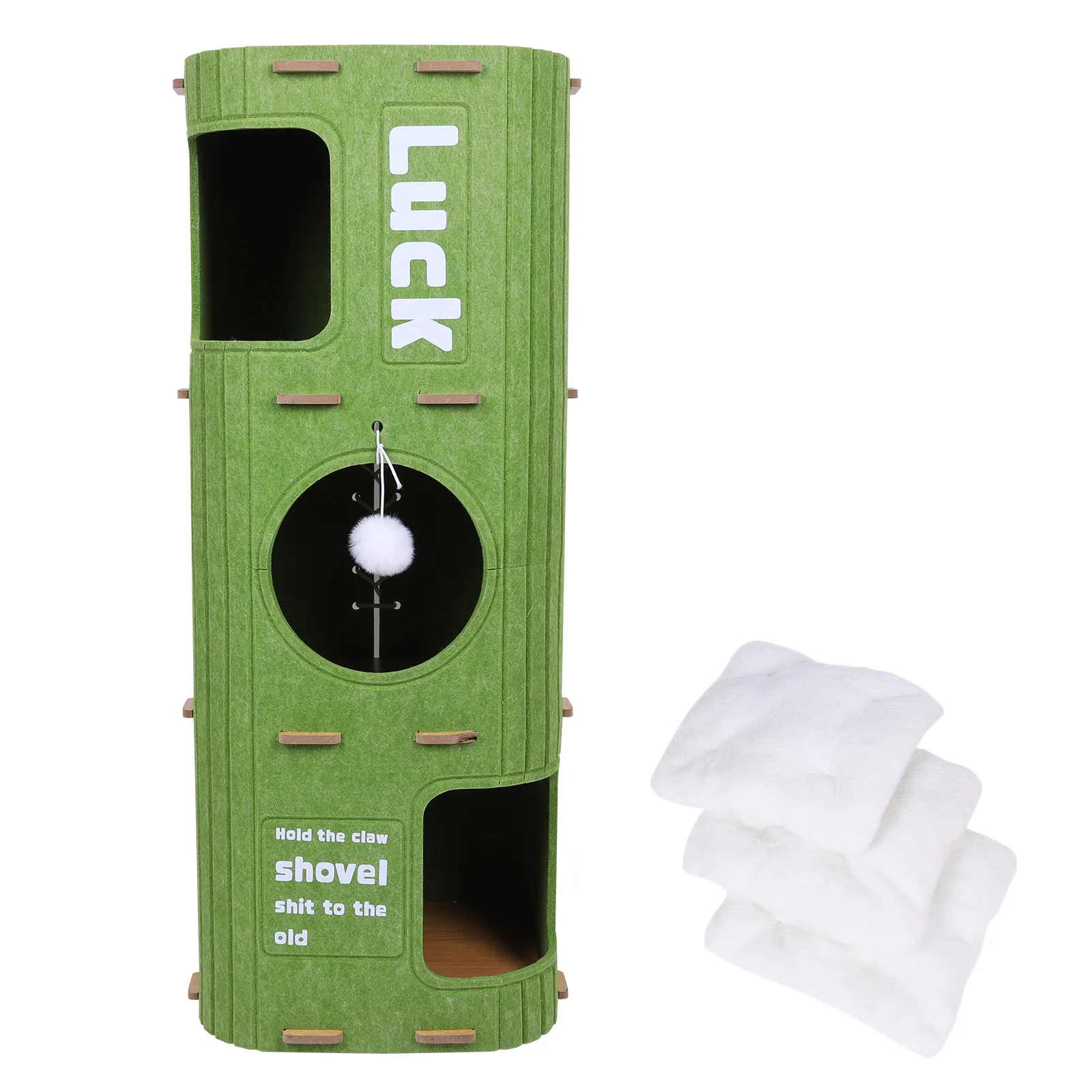 3-Tier Square Cat Climbing Frame Scratch Resistant Safe Cat House Creative Cat Bucket for Multi-Cat Family Pet Entertain Nest