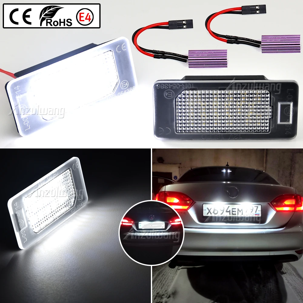 2X Led Targa Luce Per Vw Golf 6 7 Mk6 Mk7 Golf Plus Jetta Passat B6 B7 Wagon Sharan 2 Touran 2 Touareg 2