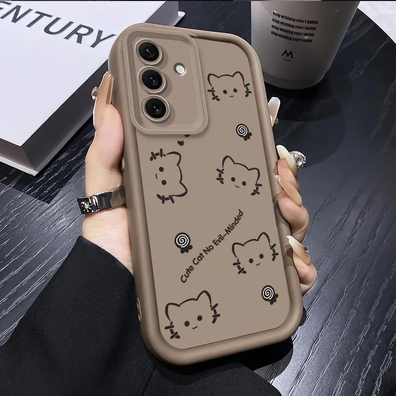 Luxurious Matte Silicone Shockproof Cat Phone Case - Cute & Protective Cover
