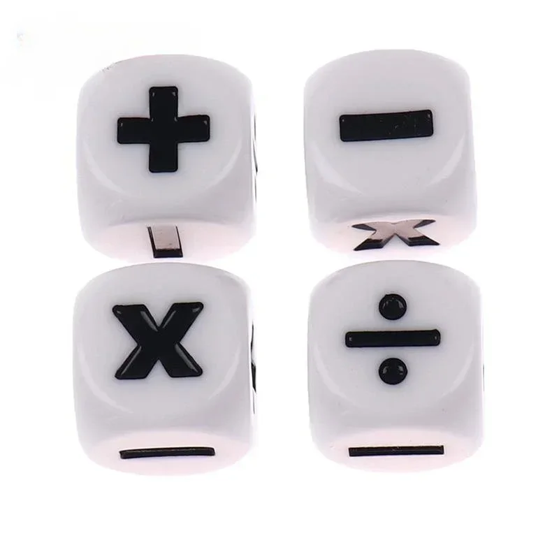 6Pcs Resin Addition Subtraction Multiplication Division Symbol Dice Operation Props Kids Educational Assist Accessories 16mm New