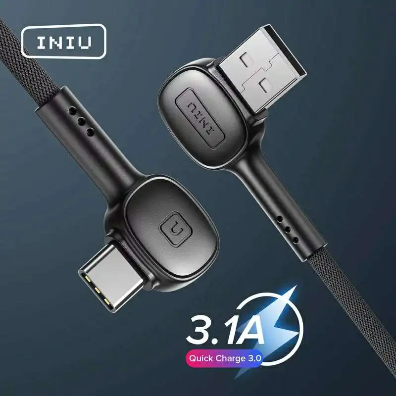 INIU 90 Degree USB Type C Cable Fast Charging Mobile Phone Charger USB-C Data Cord for Samsung S23 S22 Xiaomi mi 13 Redmi Huawei usb type c cable,usb c cable,type c cable,usb c charger cord,type c charging cable,fast charger cable,fast charge cable,charging cable,usb c charging cable,type c charging cord,phone charger cable,usb c data cord,charging cable adapter,charger cable
